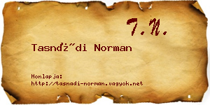 Tasnádi Norman névjegykártya